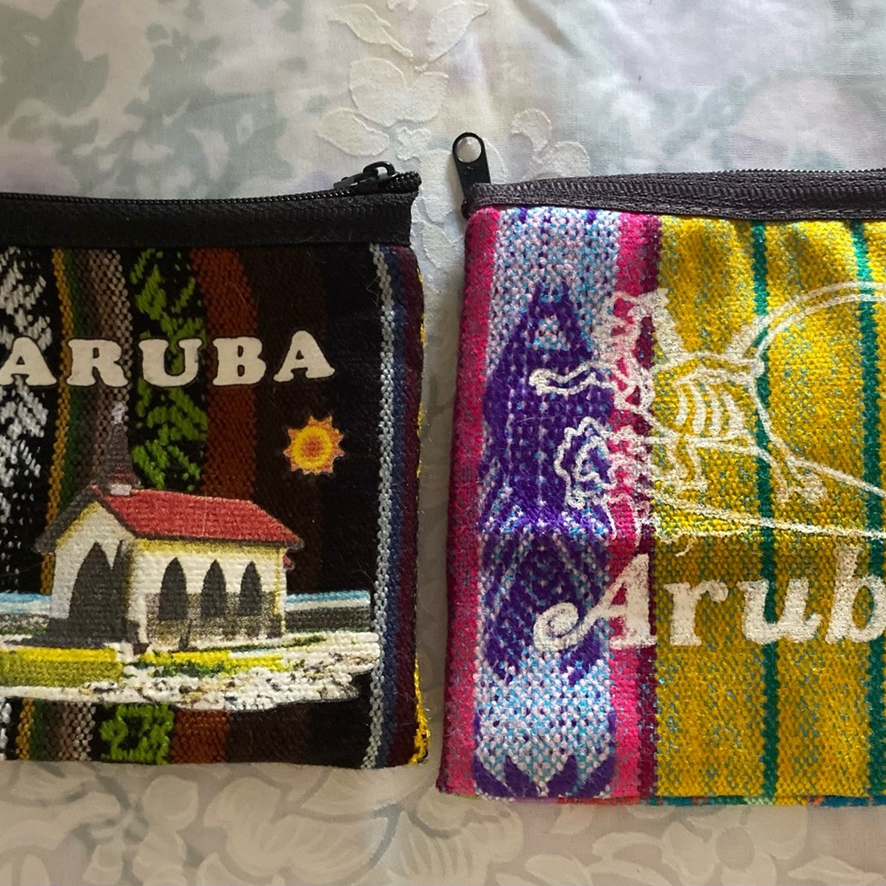 Colorful Aruba Themed Pouch coins wallets set of 2